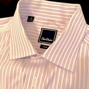 David Donahue Trim Fit Dress Shirt